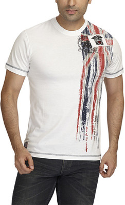 

Parx Printed Men's Round Neck White T-Shirt