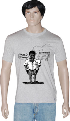 

Tshirt.in Graphic Print Men's Round Neck Grey T-Shirt, Grey melange
