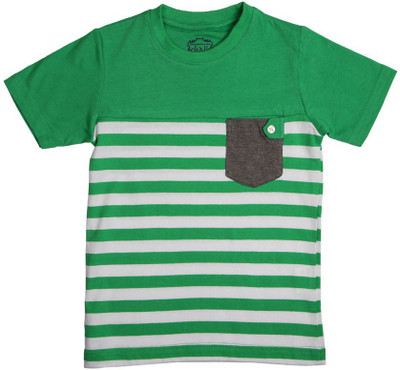 

Chalk by Pantaloons Boys Striped T Shirt(Green, Pack of 1, White