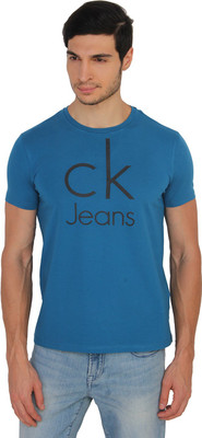 

Calvin Klein Printed Men's Round Neck Blue T-Shirt