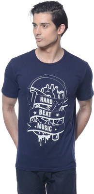

Carve Printed Men's Round Neck Blue T-Shirt