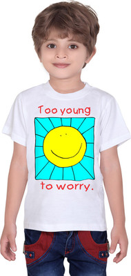

Tantra Boys Graphic Print Cotton T Shirt(White, Pack of 1)