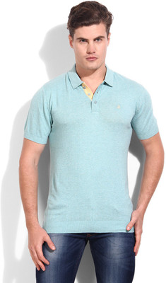 

John Players Solid Men's Polo Neck Light Blue T-Shirt, 1a2