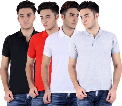 

Sanvi Traders Solid Men Polo Neck Multicolor T-Shirt(Pack of 4