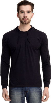 

Mi Moda Solid Men's Hooded Dark Blue T-Shirt