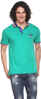 

Pro Riders Self Design Men's Flap Collar Neck Green T-Shirt