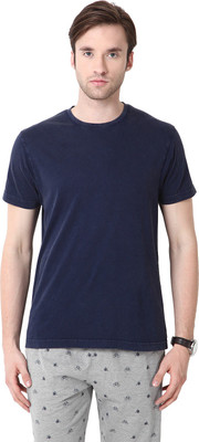 

Mudo Solid Men's Round Neck Dark Blue T-Shirt, Navy