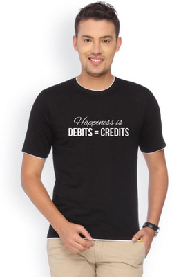

Campus Sutra Printed Men Round Neck Black T-Shirt