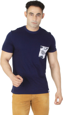 

ISHWA Graphic Print Men' Round Neck Dark Blue T-Shirt, Navy
