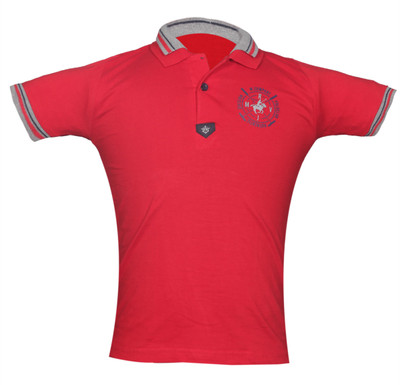 

Awack Boys Solid Cotton T Shirt(Red, Pack of 1, Orange