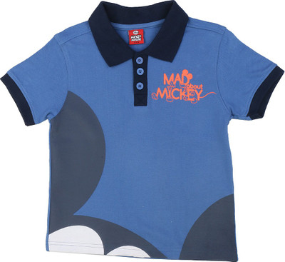 Disney Boys Printed T Shirt(Dark Blue, Pack of 1