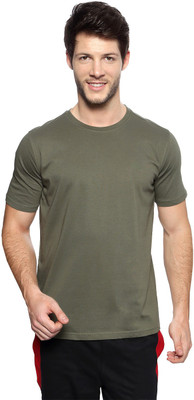 

Ajile by Pantaloons Solid Men's Round Neck Light Green T-Shirt, Light olive
