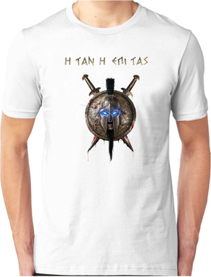 

Foscous Printed Men' Round Neck White T-Shirt