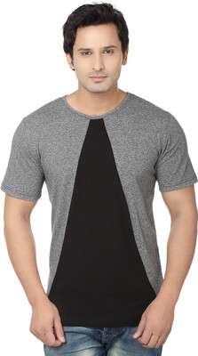 

Fugazee Lifestyle Solid Men's Round Neck Grey, Black T-Shirt, Black;grey