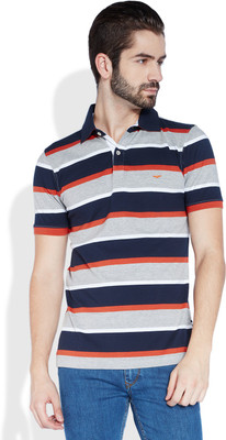 

Park Avenue Striped Men's Polo Neck Orange T-Shirt