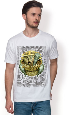 

Nikolas Graphic Print Men's Round Neck White T-Shirt