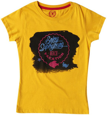 30% OFF on SuperYoung Girls Printed T Shirt(Yellow)