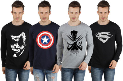 

SayItLoud Printed Men's Round Neck Multicolor T-Shirt(Pack of 4