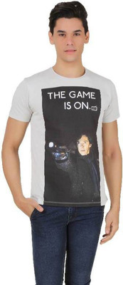 

Sherlock Holmes Printed Men's Round Neck Grey T-Shirt, Light grey