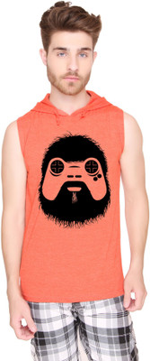 

SayItLoud Graphic Print Men's Round Neck Orange T-Shirt