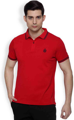 Blackberrys Solid Men's Polo Neck Red T-Shirt