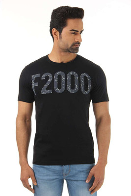 

Flying Machine Printed Men's Round Neck Black T-Shirt
