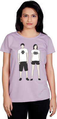 

Tantra Graphic Print Women's Round Neck Purple T-Shirt, Orchid bloom