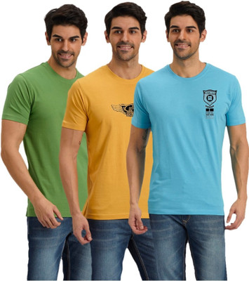 

Fritzberg Solid Men's Round Neck Multicolor T-Shirt(Pack of 3