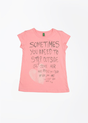 

United Colors of Benetton T- shirt For Girls(Pink), 29y