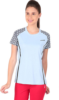 

Vector X Printed Women's Round Neck Light Blue T-Shirt, Sky blue