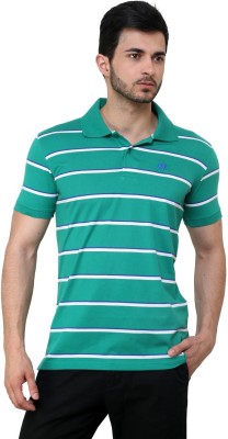 

Cotton County Premium Striped Men's Flap Collar Neck Green T-Shirt