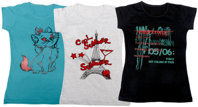 

IndiWeaves Girls Printed T Shirt(Multicolor, Blue & gray & black