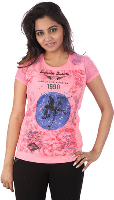 

Go4it Printed Women's Round Neck Pink T-Shirt, Cherry