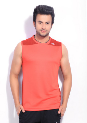 

ADIDAS Solid Men's Round Neck Red T-Shirt, F49076l