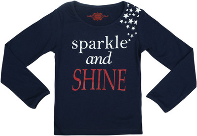 

Chalk by Pantaloons Girls Graphic Print T Shirt(Dark Blue, Navy