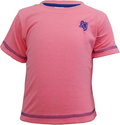Kooka Boys Solid T Shirt(Pink, Pack of 1) at flipkart