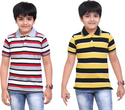 

Dongli Boys Printed T Shirt(Silver, Pack of 2), Multicolor