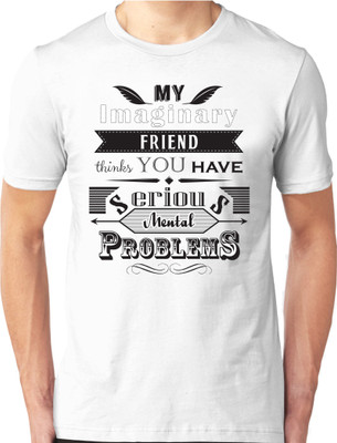 

Foscous Printed Men's Round Neck White T-Shirt