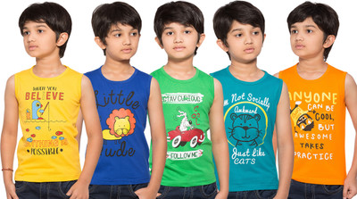 

Maniac Boys Printed T Shirt(Multicolor, Pack of 5, Multi