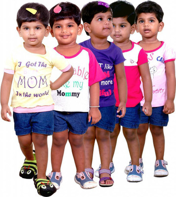 49% OFF on Gkidz Girls Printed T Shirt(Multicolor)