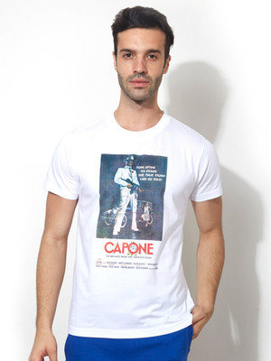 

Smugglerz Inc. Graphic Print Men's Round Neck White T-Shirt
