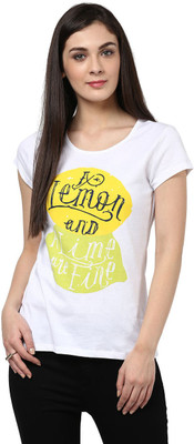 

Honey By Pantaloons Graphic Print Women's Round Neck White T-Shirt