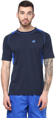 

Aurro Self Design Men's Round Neck Blue T-Shirt, Royal