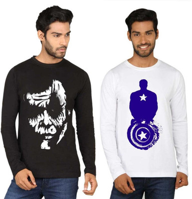 

SayItLoud Graphic Print Men's Round Neck Multicolor T-Shirt(Pack of 2, Black;white