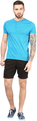 

Gallop Solid Men's Henley Blue T-Shirt