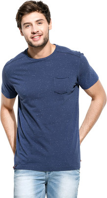

Mufti Solid Men's Round Neck Dark Blue T-Shirt