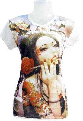 Revinfashions Girls Graphic Print T Shirt(Multicolor