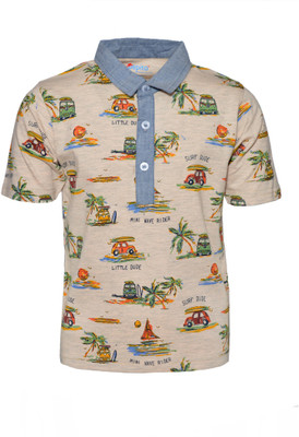 

Pepito Boys Printed Cotton T Shirt(Beige, Pack of 1