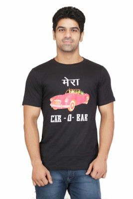 

Crazeis Printed Men's Round Neck Black T-Shirt