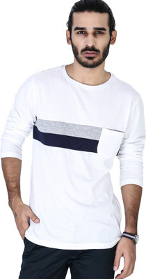 

Mr Button Solid Men' Round Neck White T-Shirt